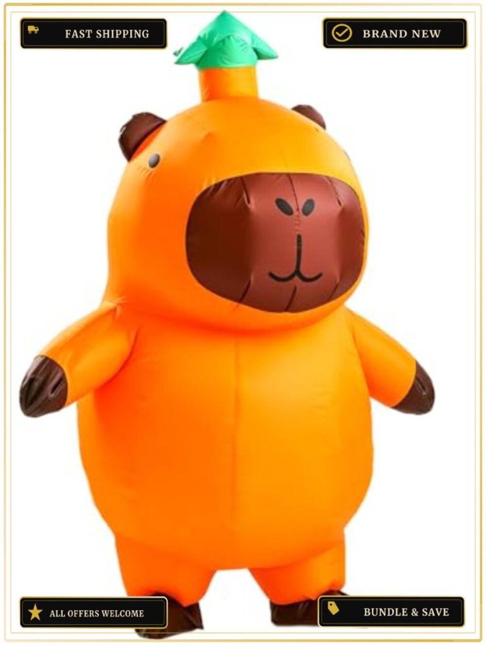 Inflatable Capybara Costume Adults Blow Up Animal Suit Full Body Halloween